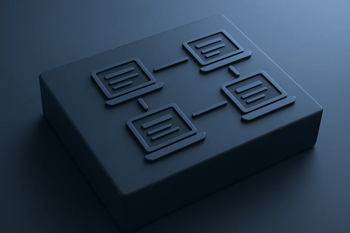 Illustration abstraite d’une transformation de données techniques chaotiques en un système organisé et stable, symbolisant l’analyse et la correction technique.