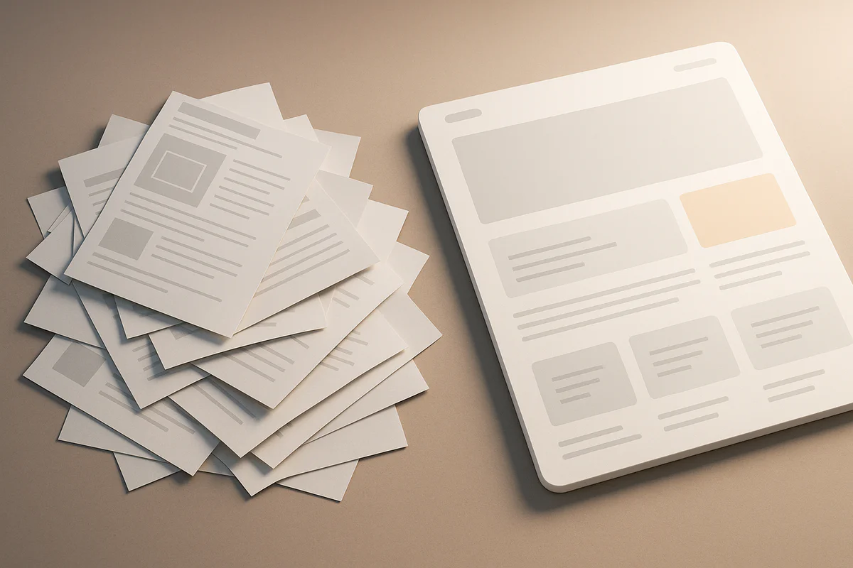 Illustration eines klar strukturierten Webseitenlayouts mit Nutzerführung